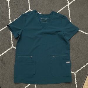 Figs Caribbean Blue Scrub Top